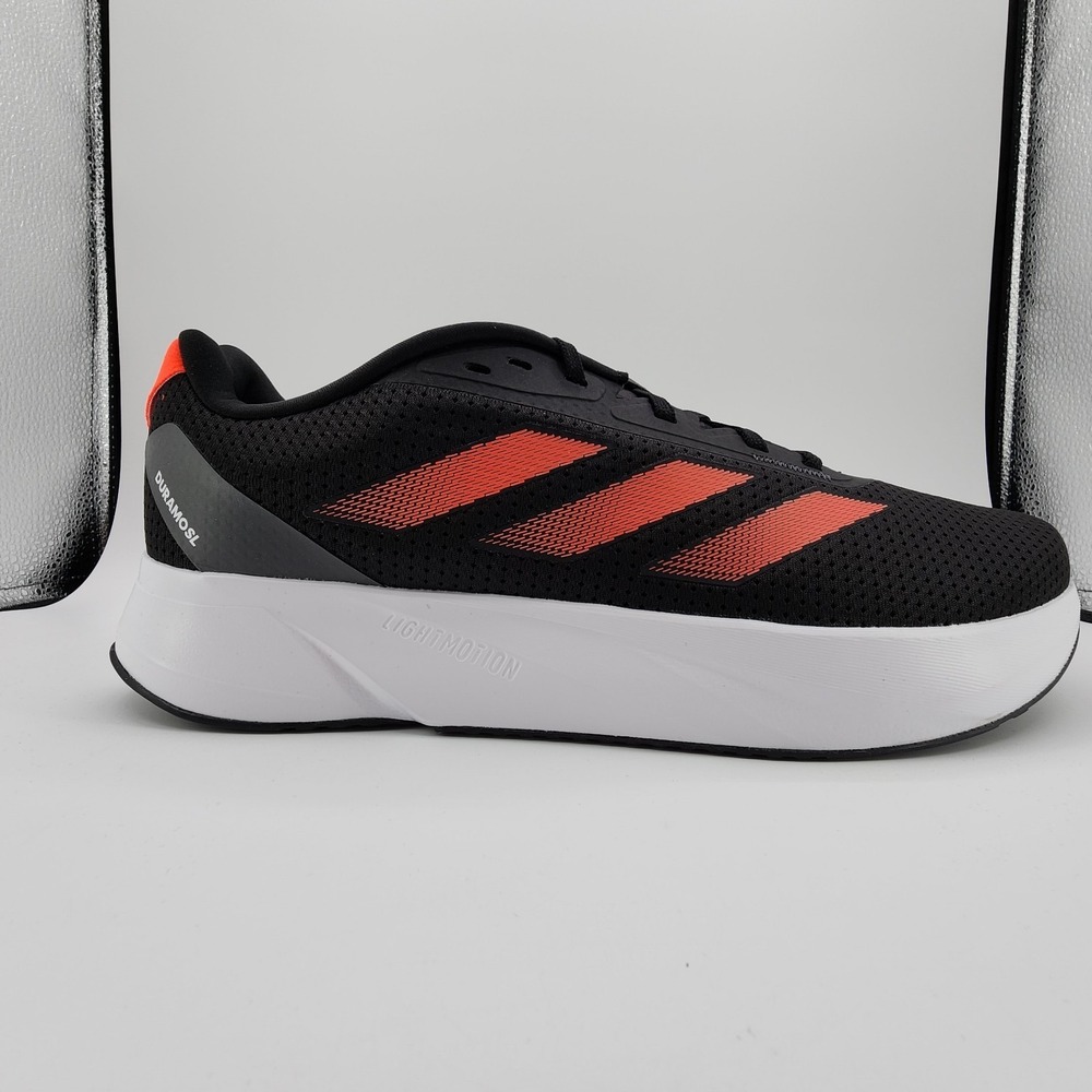 Adidas Duramo SL Running‎ Shoes Mens Size 13 Black Solar Red Sneaker IF9483 NEW - Picture 2 of 11